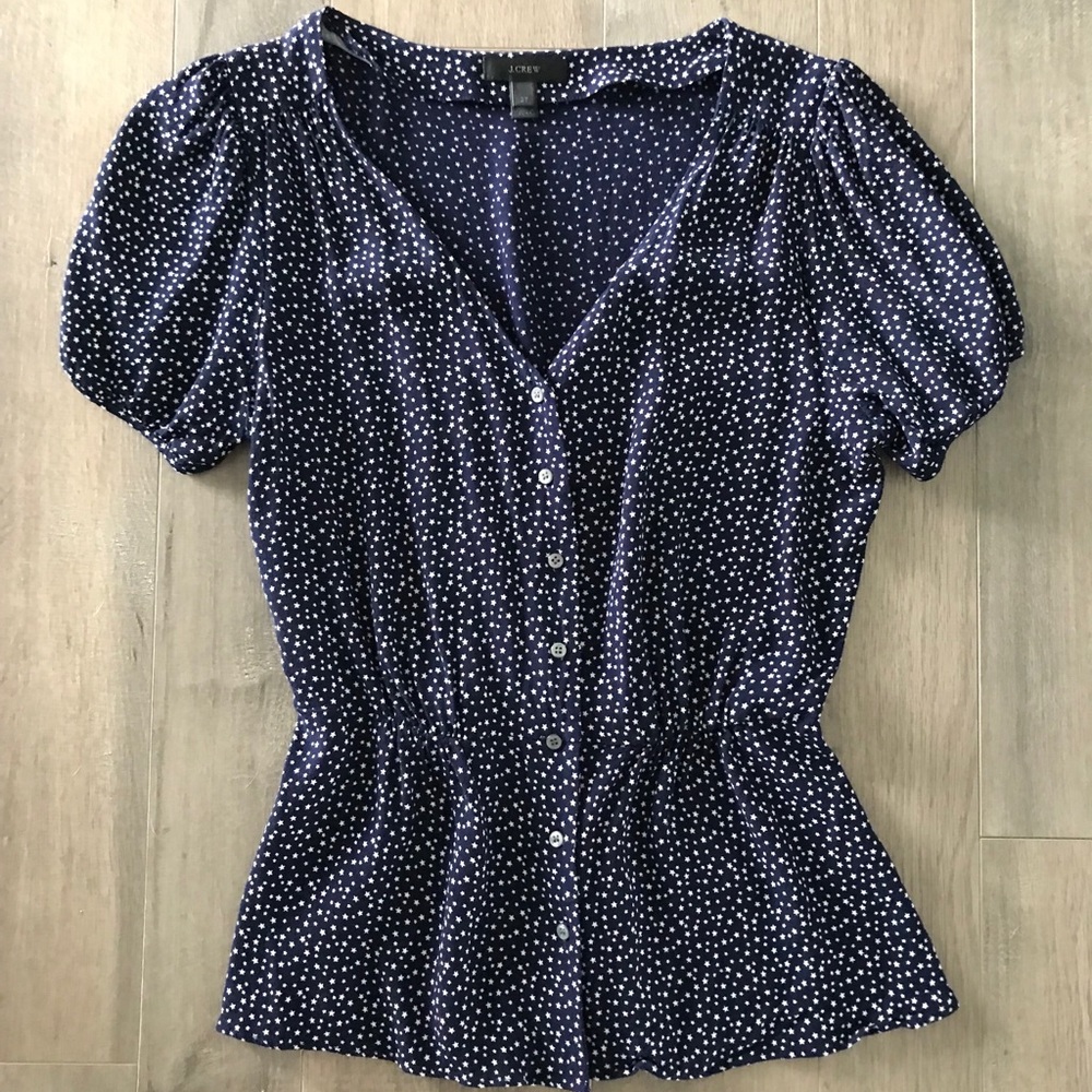 Super cute, Starry Peplum style Jcrew Blouse!